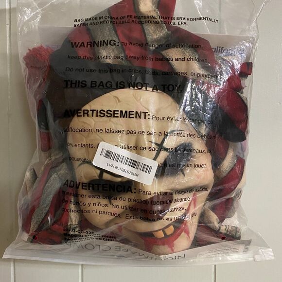 Nightmare Clown Costume Evil Scary Clown Halloween Cosplay Suit Mask New XL Kids - Picture 4 of 4